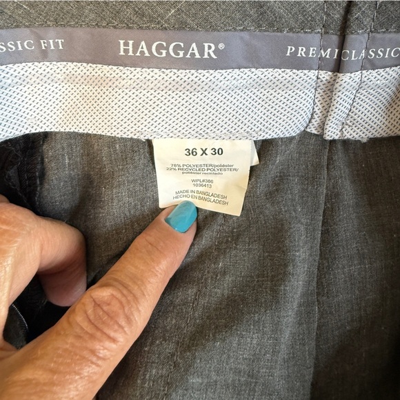 Haggar Classic Fit Men's Black Dress Pants. Creased Flat Front. 36x30 #1543 - Picture 10 of 10
